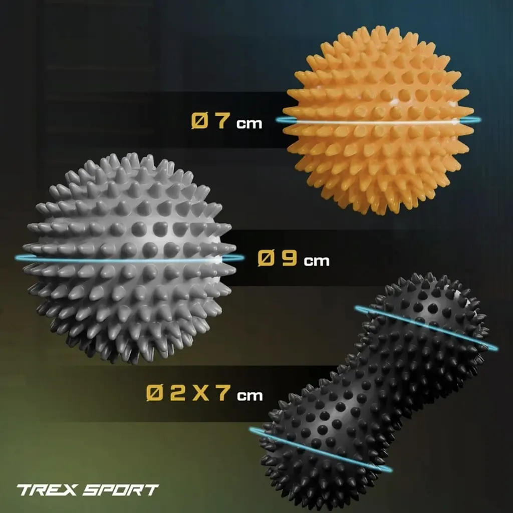 Набір масажних м'ячів Trex Sport TX-003MSB 3в1 для йоги та фітнесу PVC - фото 12