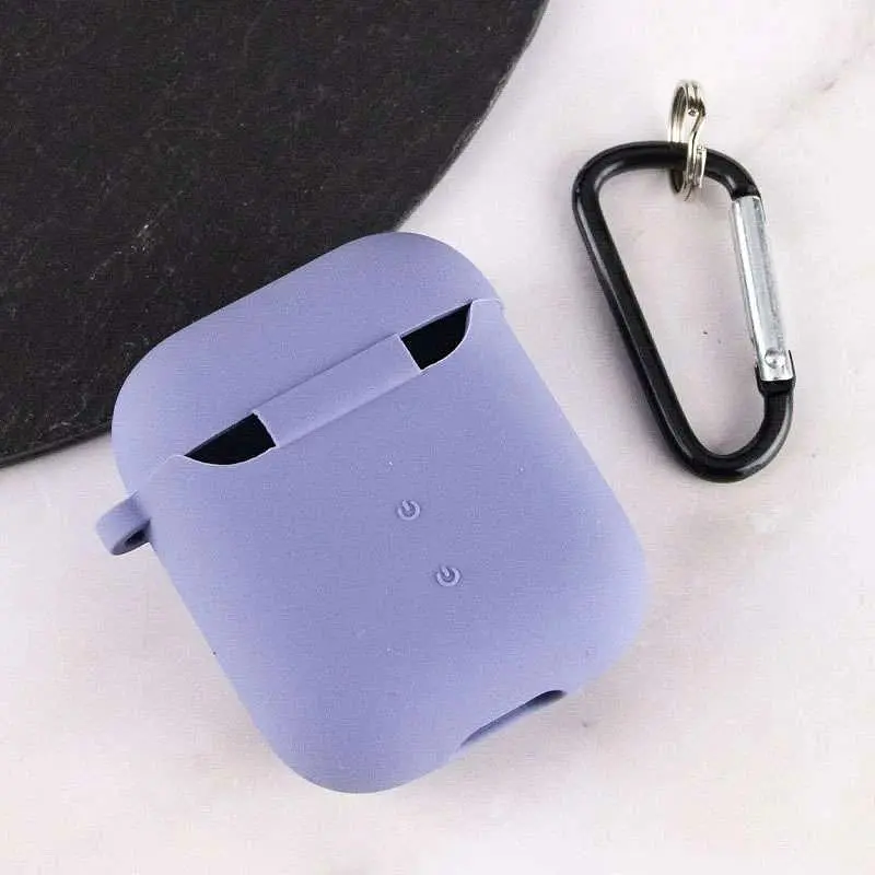 Чохол Silicone Case + Carabine для Apple AirPods Lavender Gray [44680] - фото 3