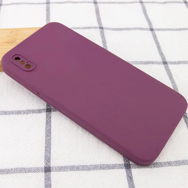 Чохол Silk Square Full Camera Protective (AA) NO LOGO для Apple iPhone X / XS (5.8") Бордовий / Maroon - фото 2