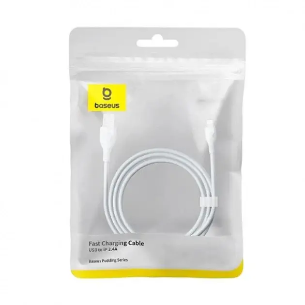 Кабель Baseus Pudding Series Fast Charging Cable USB to Lightning 2.4A 1.2m P10355700221-00 White - фото 6