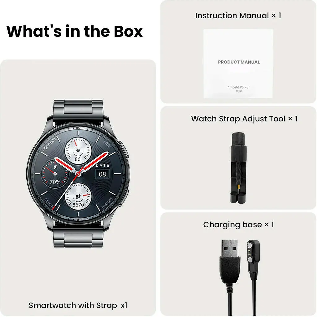 Смарт-годинник Amazfit Pop 3R Metallic Silver [107169] - фото 8