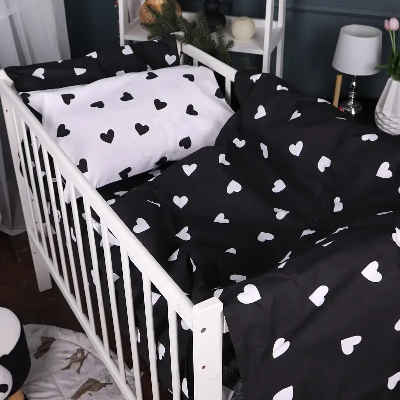 Підковдра MirSon Бязь Kids Time 17-0669 Black and White Love 143х210 см Чорно-біла (2200010180534) - фото 2