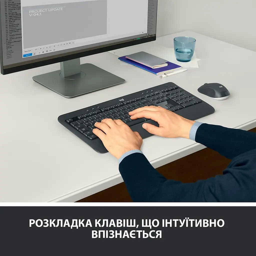 Комплект (клавиатура и мышь) Logitech MK540 Advanced Combo (920-008685) Wireless Black - фото 2