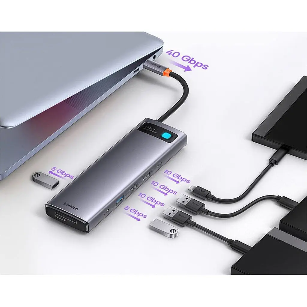 USB-хаб Baseus Metal Gleam Series 12-in-1 (WKWG020213) [124910] - фото 6