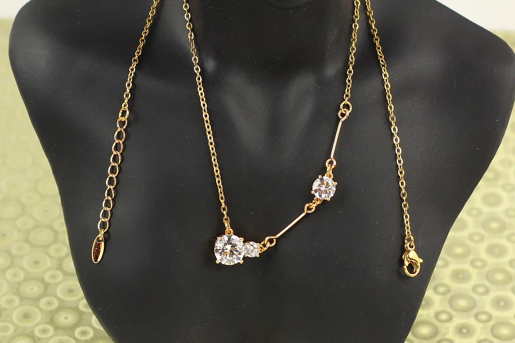 Ланцюг Xuping Jewelry з трьома каменями 46 см золотистий - фото 3