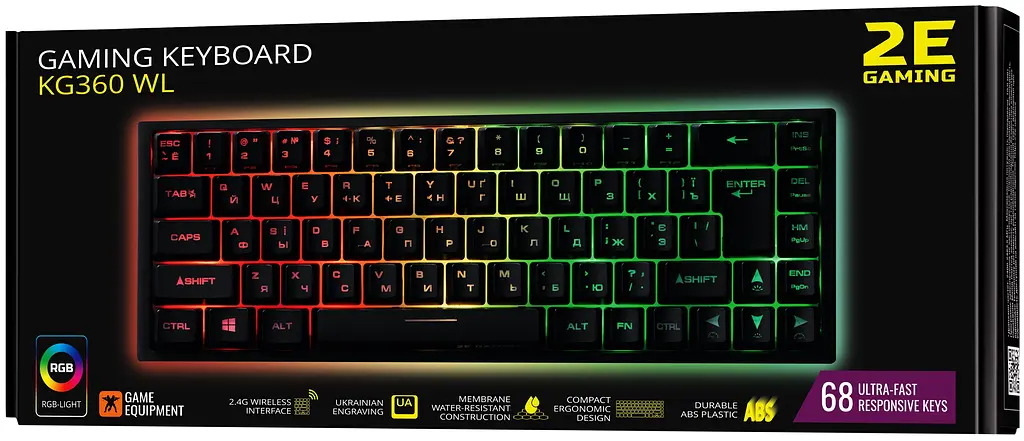Клавіатура 2E KG360 RGB Wireless Black (2E-KG360UBK) [74241] - фото 6