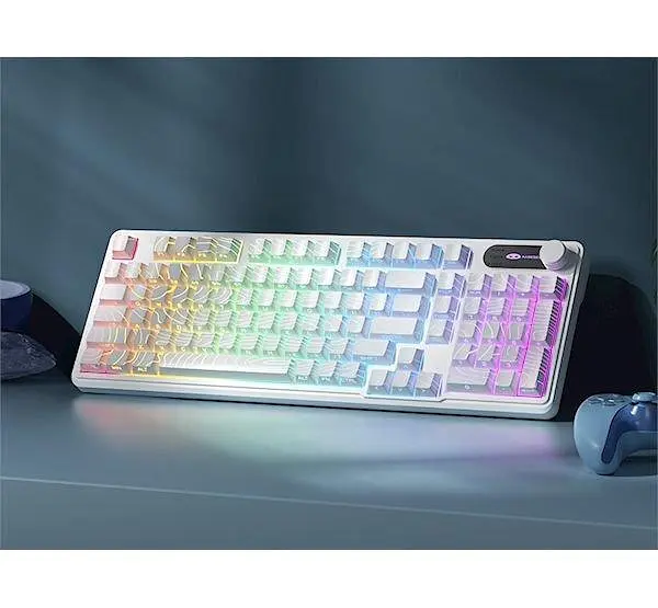 Клавіатура MageGee GK960 RGB Wireless (6971969729056) White Topographic (G-000004399) - фото 2