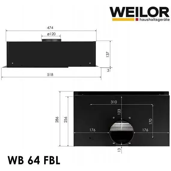 Вытяжка встроенная Weilor WB 64 FBL - фото 11