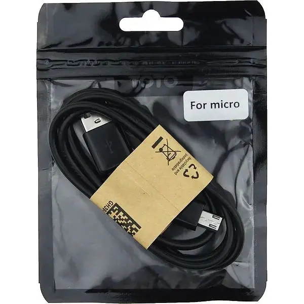 Кабель Toto TKH-56 USB cable microUSB 0.8m Black - фото 2