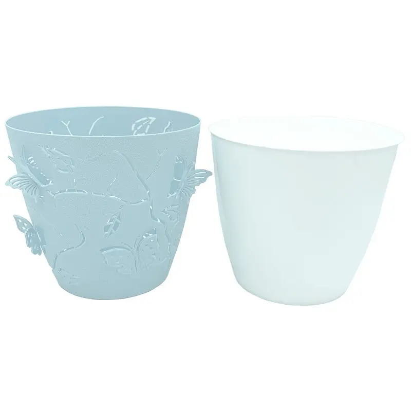 Горщик для квітів Alyaplastik 3D, 2.5 л, світло-блакитний (ALY103l.blue) - фото 4