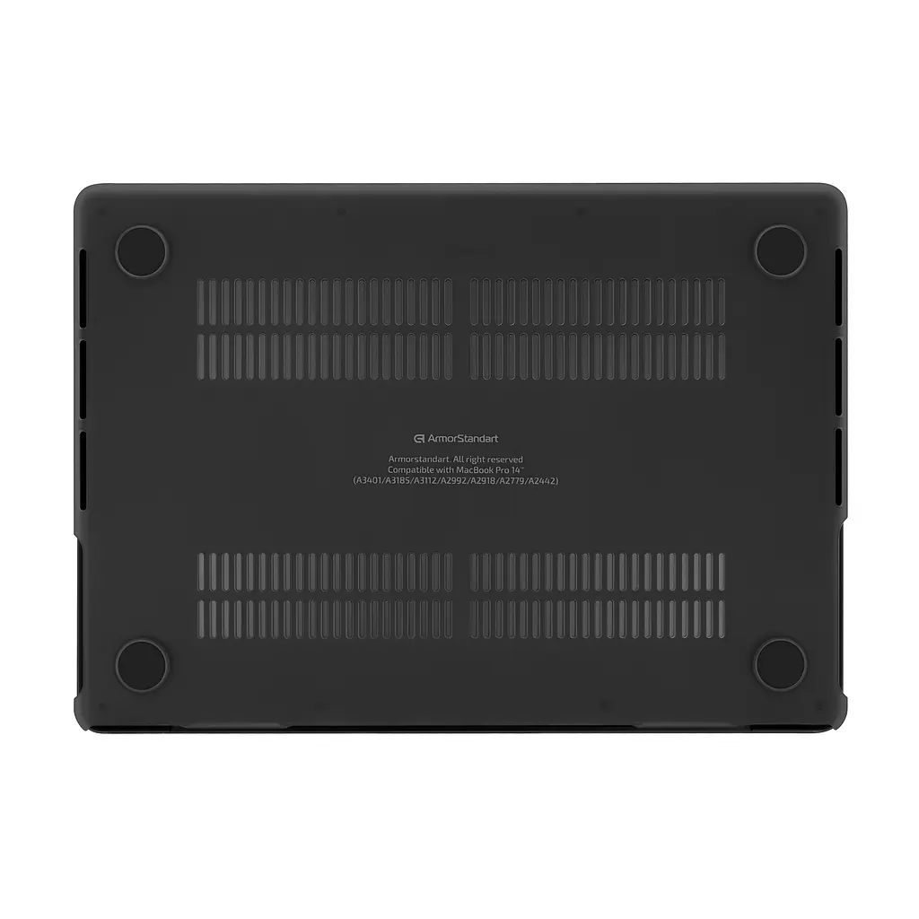 Чохол-накладка для MacBook Pro 16 M5 Pro-M2 Pro/M5 Max-M1 Max, сірий, матовий, з полікарбонату, з відкритим доступом до всіх портів і роз"ємів, вентиляційними отворами, захист від подряпин, для макбука, ArmorStandart (ARM79462) - фото 2