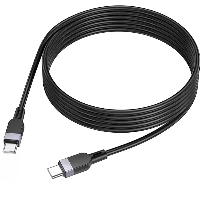 Кабель Hoco X109 Energy 60W силиконовый зарядный кабель Type-C to Type-C L-2 м Черный - фото 3