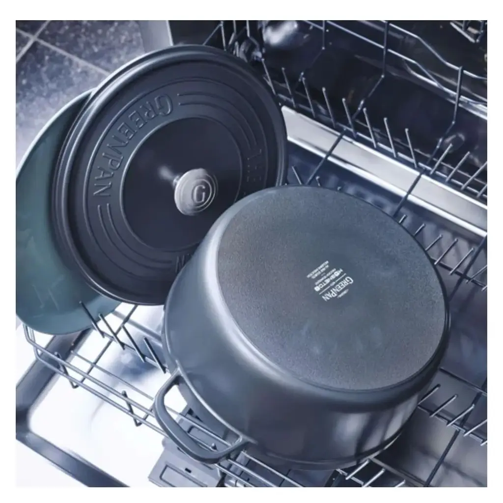 Каструля з кришкою GreenPan Featherweights 22 см 3,3 л з керамічним покриттям чорний (CC005056-001) - фото 8