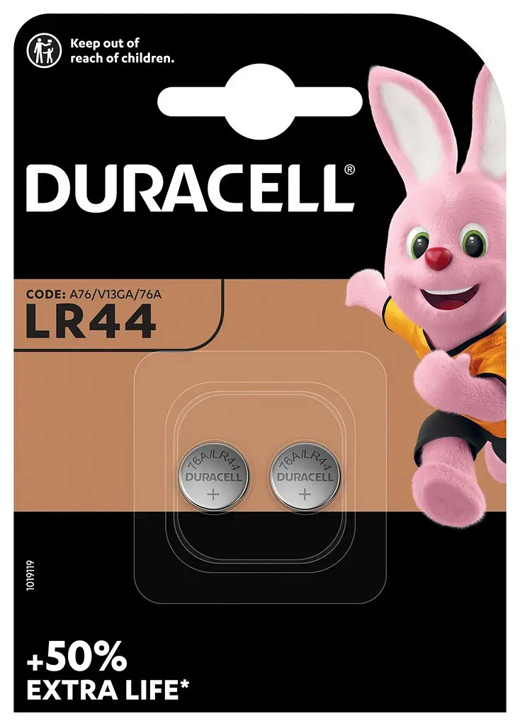 Лужна батарейка типу "таблетка" Duracell LR44 1.5V (76A / A76 / V13GA) 2 штуки в упаковці (6409648) - фото 2