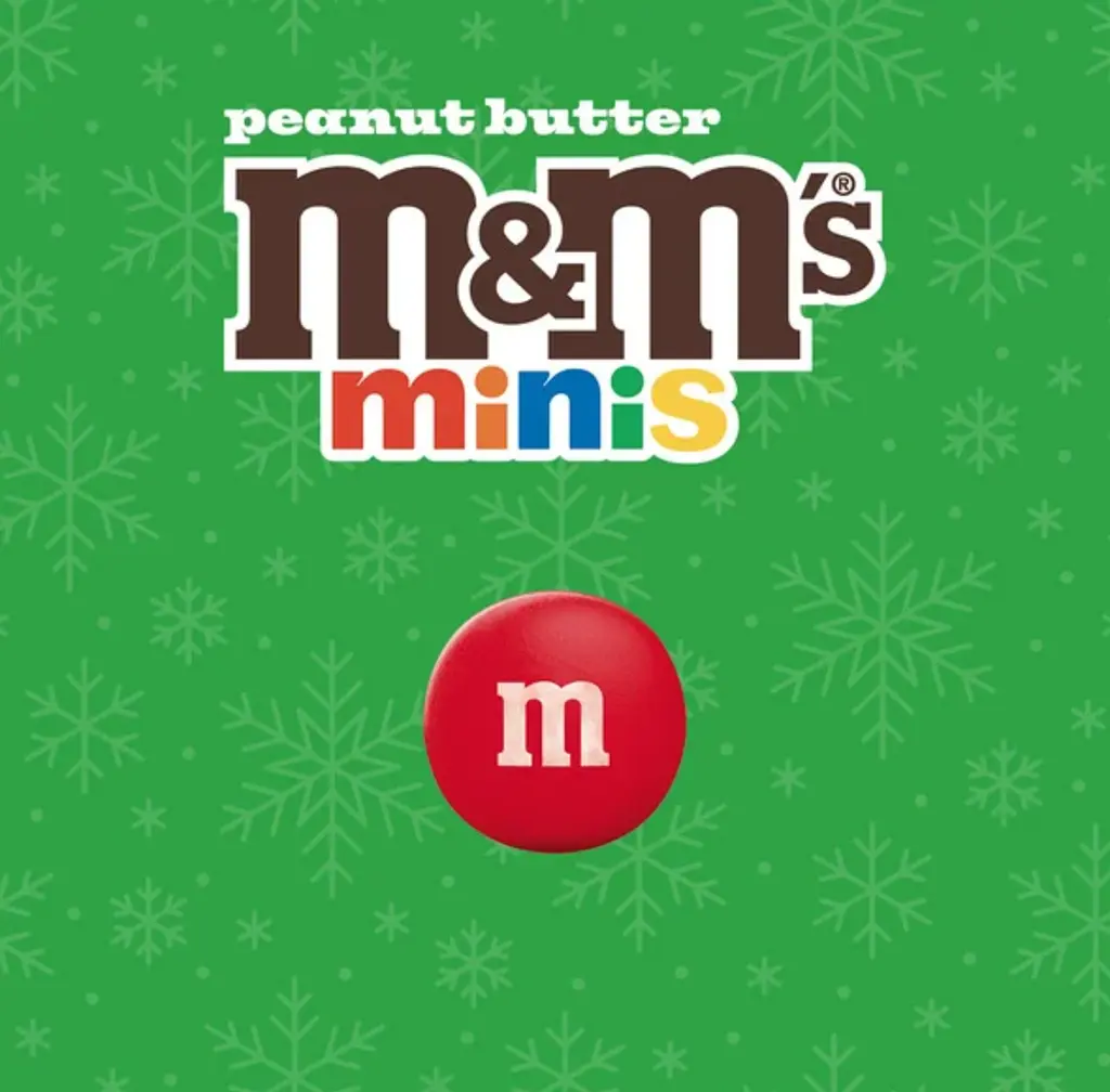 Драже M&M's Minis Peanut Butter Milk Chocolate Red & Green Christmas Candy Baking Bits 283 г - фото 7