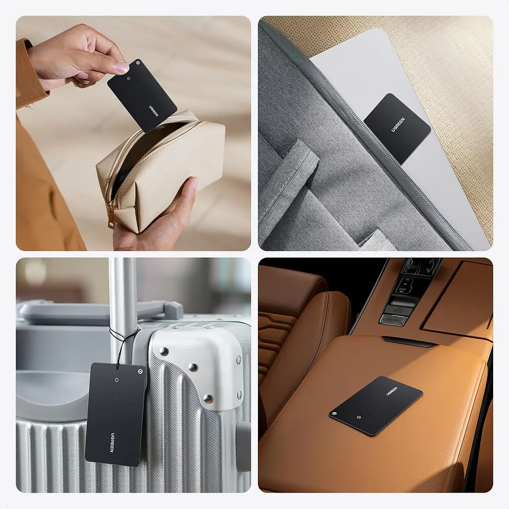 Bluetooth-трекер-картка UGREEN FineTrack CM817 Slim AirTag Apple Find My iPhone/iPad iOS/iPadOS 14.5+ Android не підтримується MacBook macOS 12.5+ лише перегляд без сполучення місцезнаходження не в реальному часі звук лише поблизу сповіщення про залишену річ IP68 до 12 місяців роботи (теоретично) спільний доступ до 5 користувачів з iOS 17+ магнітне заряджання кабель USB-A ↔ магнітний 2-контактний 60 см у комплекті чорний (45298) - фото 10