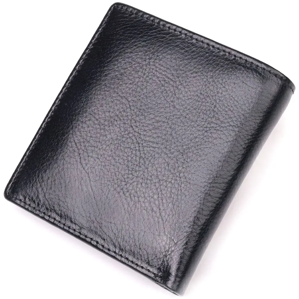 Компактний гаманець для грошей із натуральної гладкої шкіри ST Leather 19418 чорний - фото 2