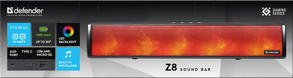 Акустика SoundBar Z8 10Вт (65118) Defender teh0021689 - фото 3