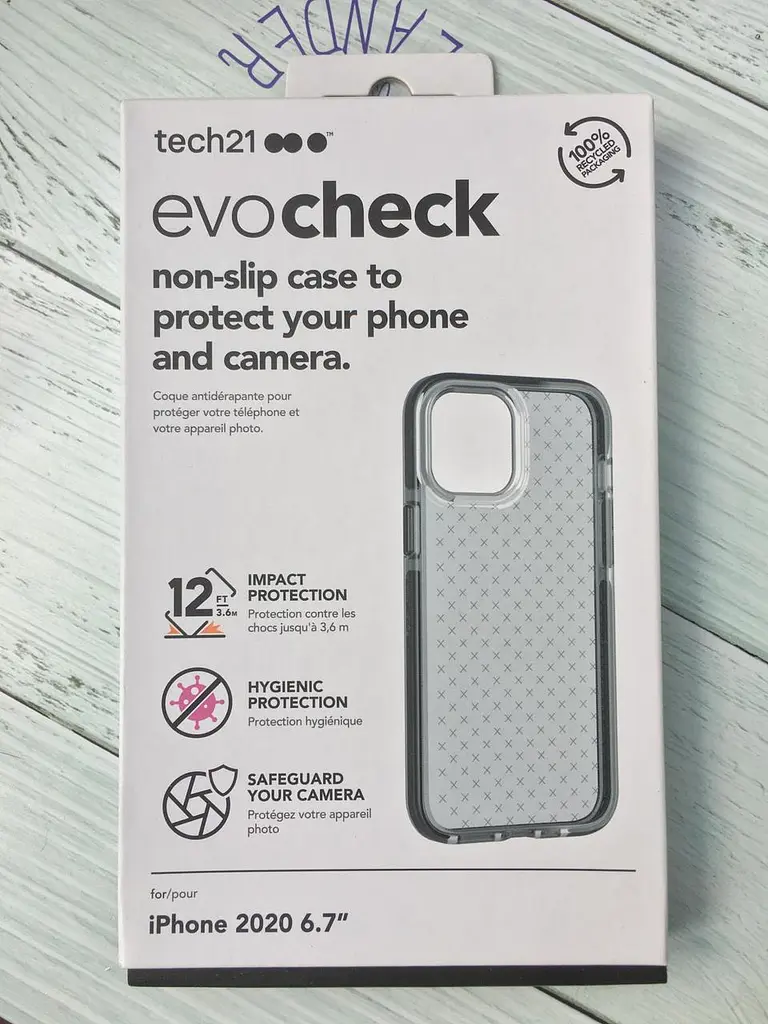 Протиударний чохол з антимікробним покриттям Tech21 Evo Check для iPhone 12 Pro Max (6.7") Smokey Black - фото 4