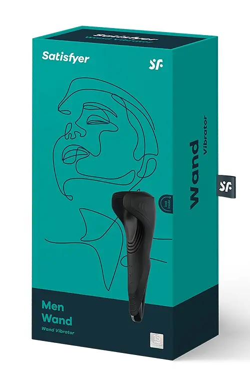 Мастурбатор Satisfyer Men Wand Vibrating стильний потужний з вібрацією, 20х7,5 см (чорний) - фото 2