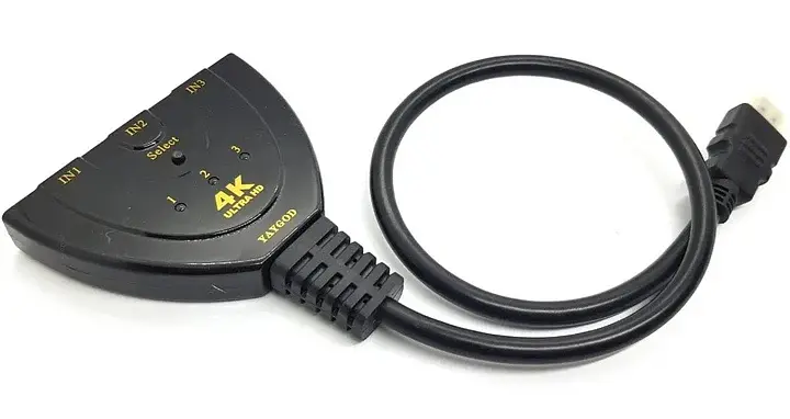 Перемикач комутатор HDMI 4K з 3 х в 1 порт спліттер switch (566194583) Чорний - фото 2