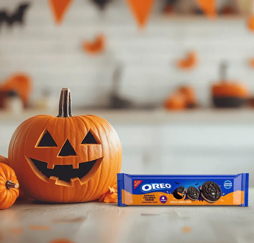 Печиво Oreo Halloween Green and Orange Creme Chocolate Sandwich Cookies 58г - фото 7