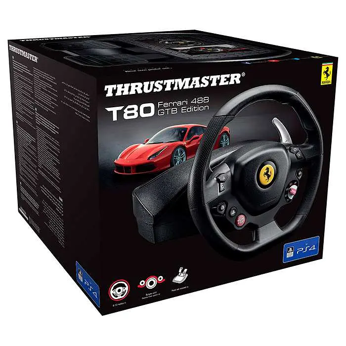 Кермо і педалі Thrustmaster для PC/PS4 T80 FERRARI 488 GTB EDITION - фото 5