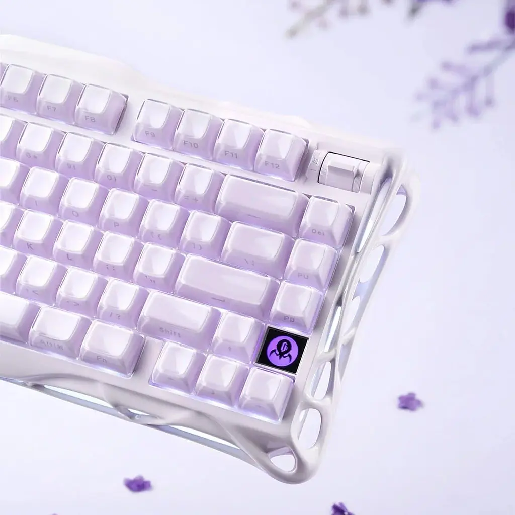 Клавіатура GravaStar Mercury K1 80keys Kailh Cheery Pink EN/UKR BT/WL/USB Lavender Purple (GSK1_PL) - фото 4