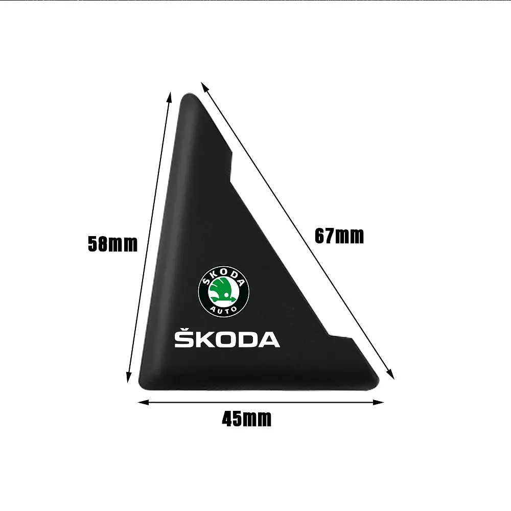 Захист кутів дверей Skoda 2 шт Гумові 45х58х47 мм на скотчі Чорні Посилені (протиударні чохли від сколів) - фото 3