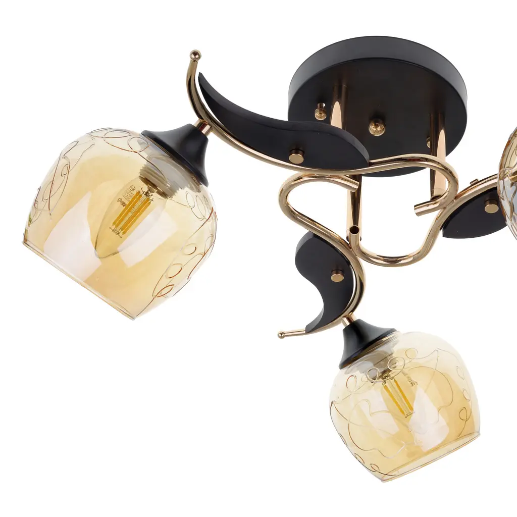 Люстра потолочная Brille в прихожую E27 60W BK (LK-703S/3) - фото 2