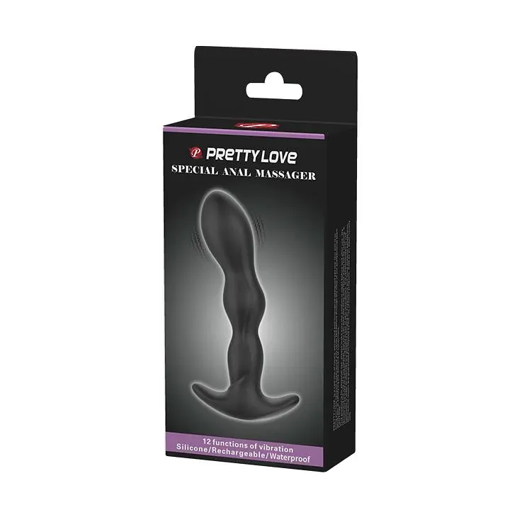 Анальна пробка з вібрацією Pretty Love - Special Anal Massager, 13х3.3 см, чорний - фото 9