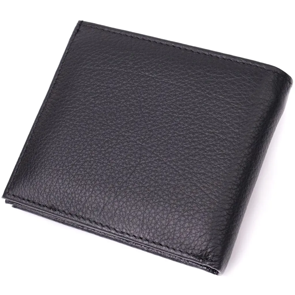 Гаманець середнього розміру з оригінальною монетницею ST Leather 22458 чорний - фото 2