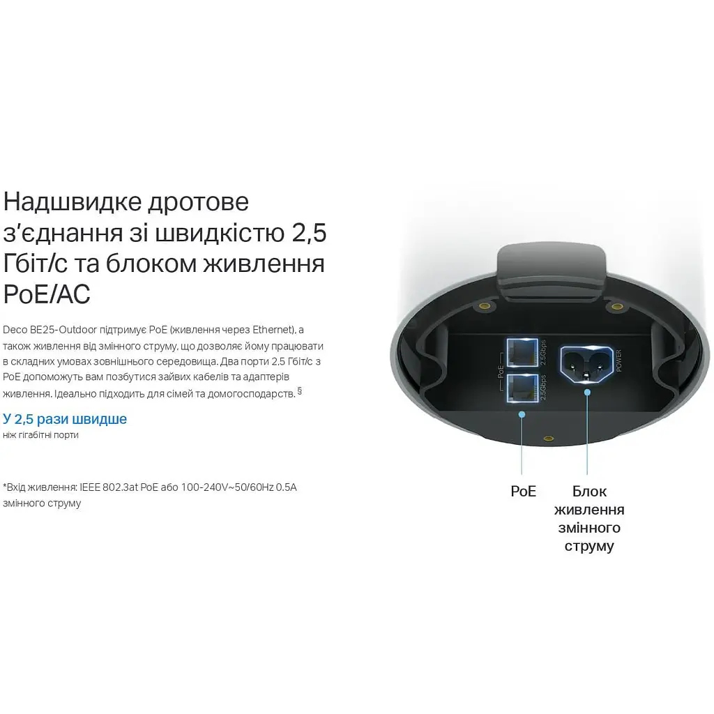 Система WiFi-Mesh зовнішня TP-Link Deco BE25 BE5000 2x2.5GE LAN/WAN 1 модуль - фото 13