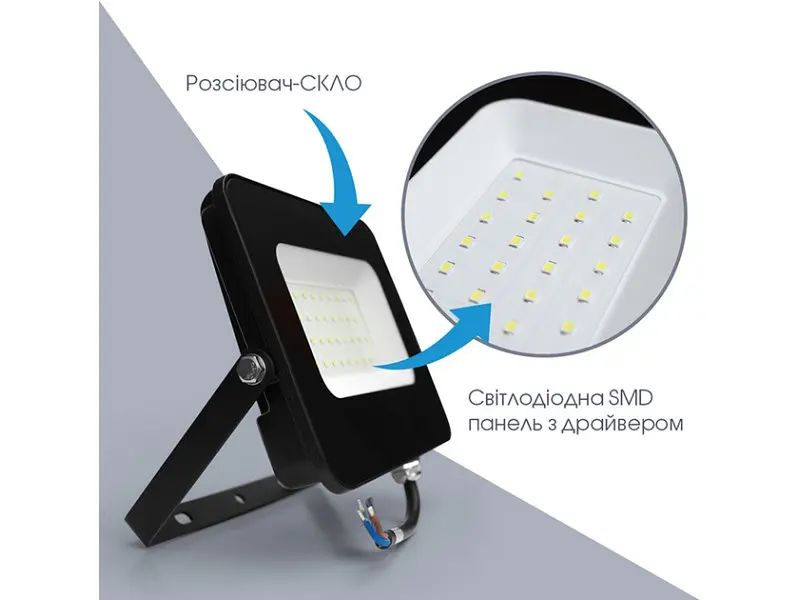 Вуличний прожектор ELM LED прожектор Matrix M-30-41 30W 6500K (26-0039) - фото 4
