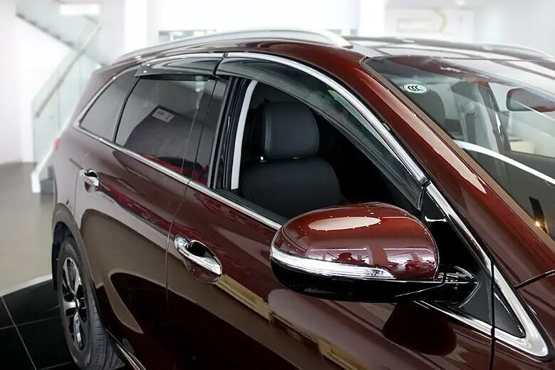 Дефлектори вікон вітровики Kia Sorento 2015- З Хром Молдінгом - фото 3
