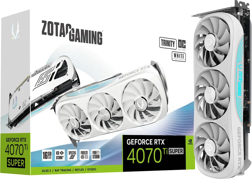 Видеокарта Zotac RTX 4070 Ti SUPER 16Gb Trinity OC White Edition (ZT-D40730Q-10P) (GDDR6X, 256 bit, PCI-E v4.0) Б/у - фото 7