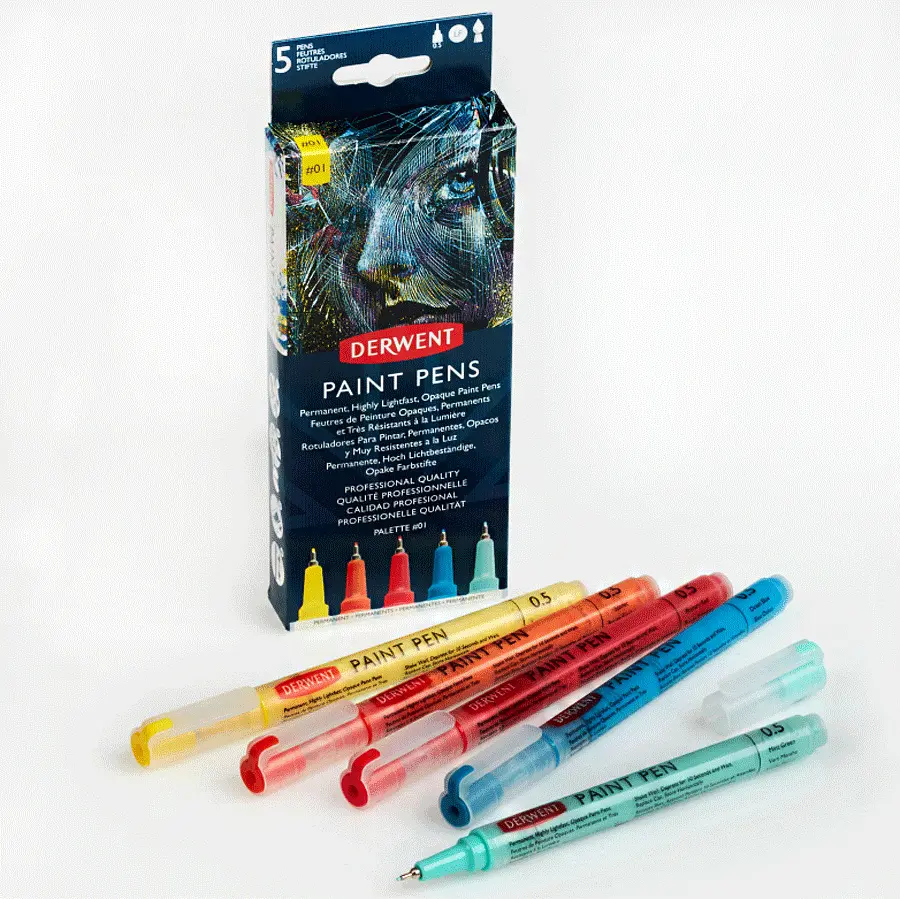 Набір кольорових ручок Derwent Paint Pen Palette №1 5 шт.   - фото 4