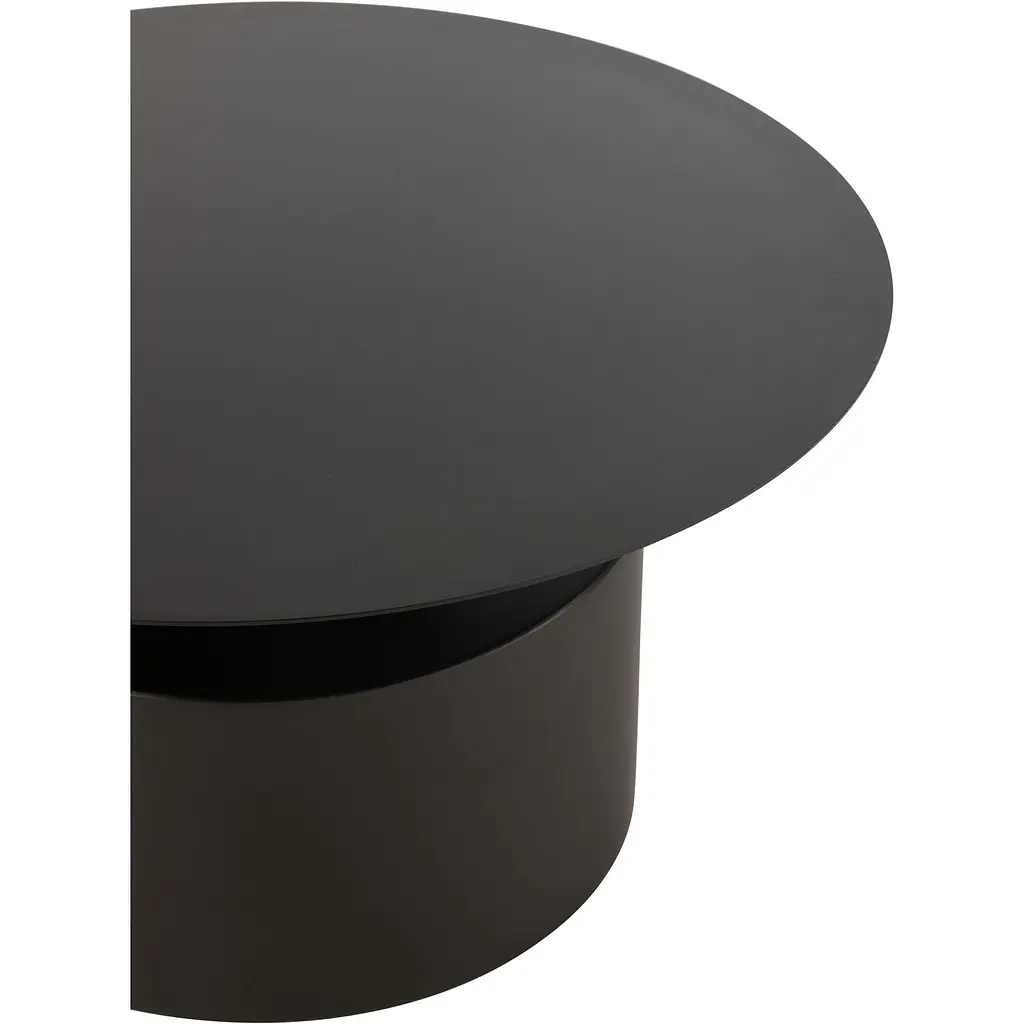 Кофейный столик J-line металлический с круглой столешницей 41 см черный (46190) - фото 3