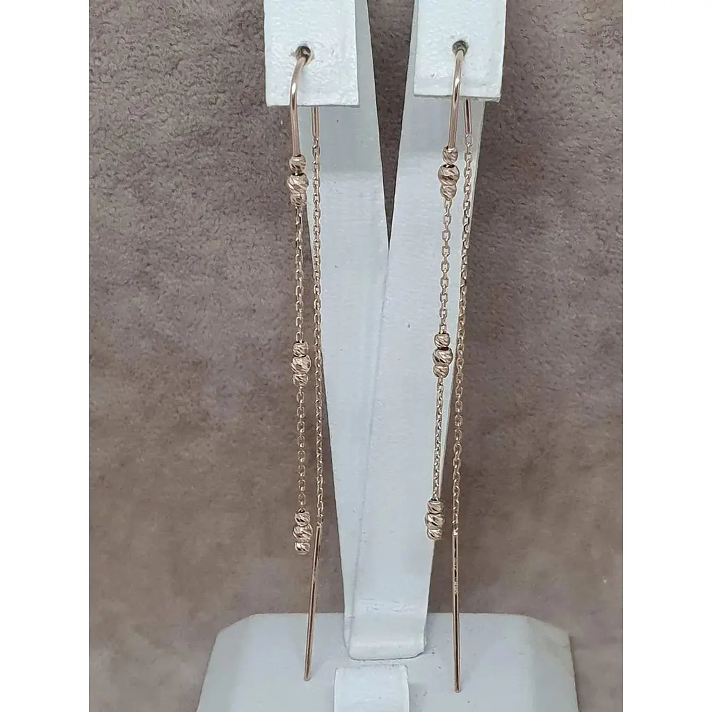 Золотые серьги-протяжки Favoritum Шарики. 210166_1 - фото 3