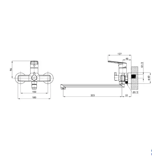 Змішувач для ванни Mixxus Premium Matis 006 (EURO) (MI8262) - фото 5