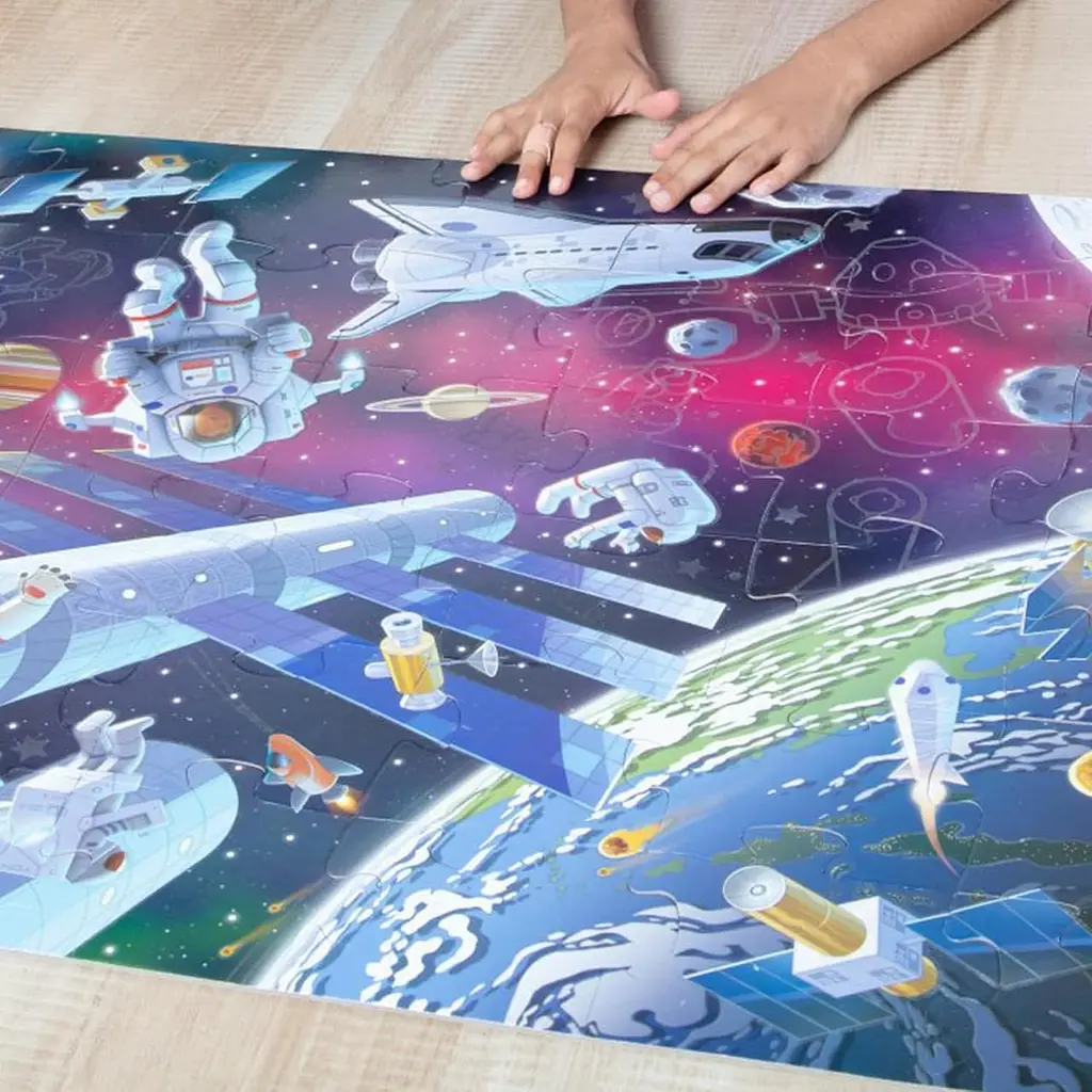 Підлоговий пазл Космос Melissa & Doug Glow in the Dark дитячий пазл на 48 деталей,світиться у темряві (SKU-218) - фото 7