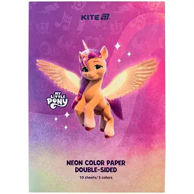 Кольоровий папір Kite А4 неоновий My Little Pony (10 аркушів/ 5 кольорів) (LP24-252)