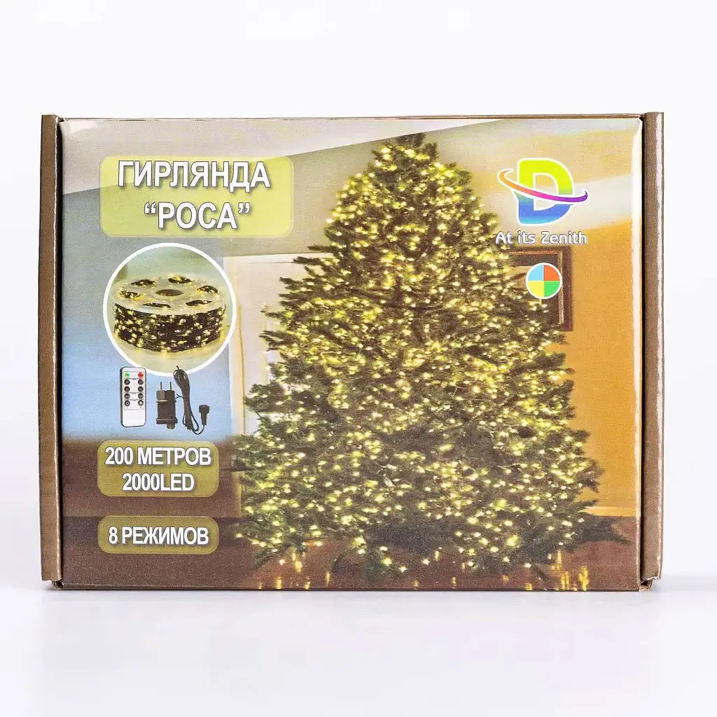 Гірлянда Роса GarlandoPro нитка GarlandoPro 2000 LED довжина 200 м з пультом від мережі зелена, мультиколор (2000L200MGML) - фото 13