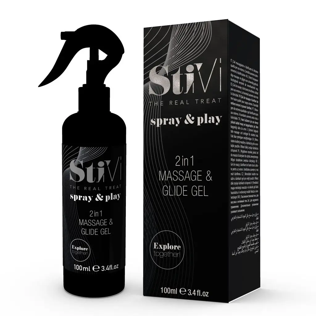Лубрикант Hot та масажний гель StiVi sprayplay 2 in 1 100 мл