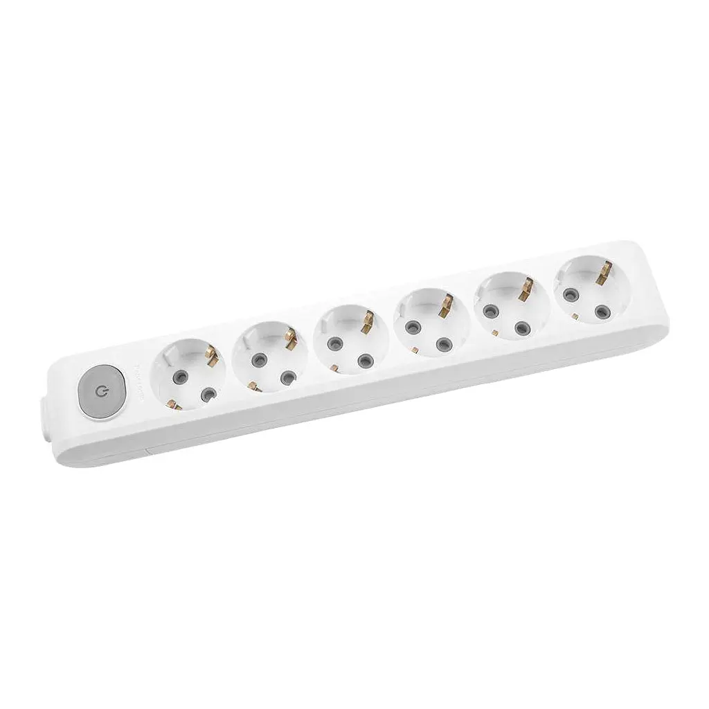 Колодка для подовжувача Panasonic X-tendia із заземленням 6 гнізд, сіра (WLTA04602GR-UA)