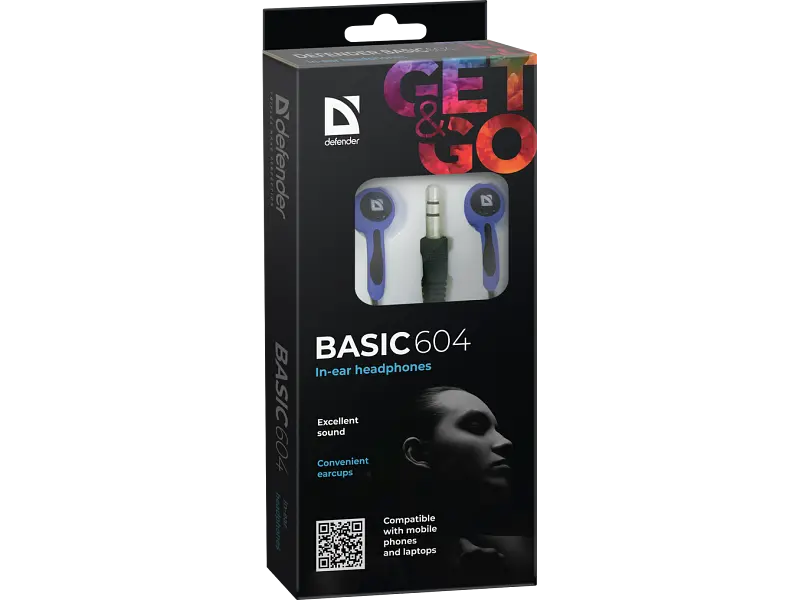 Навушники Defender Basic 604 Black/Blue (63608) - фото 3