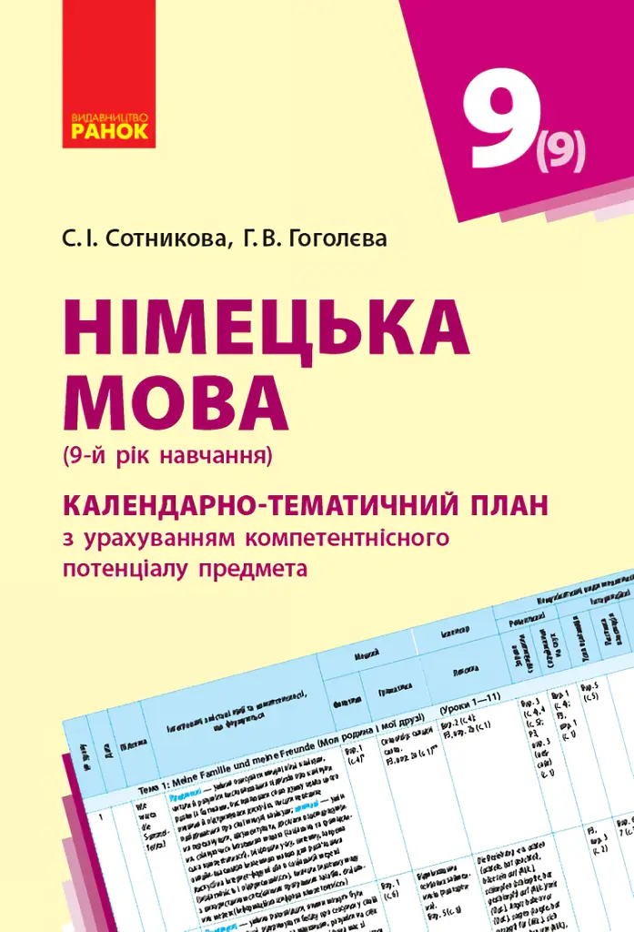 Німецька мова. 9 клас. Календарно-тематичний план "Deutsch lernen ist super!" - Світлана Сотникова - фото 2