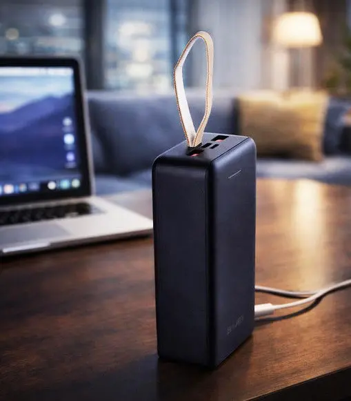 Павербанк AWEI PA13 50 000 mAh портативна батарея швидка зарядка 225W 2 USB дисплей Чорний - фото 2