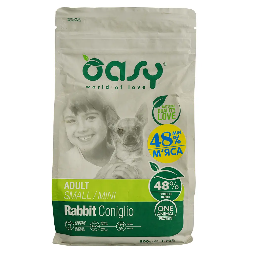 Сухой корм для собак Oasy Oap Adult Small/Mini с кроликом 800 г - фото 2