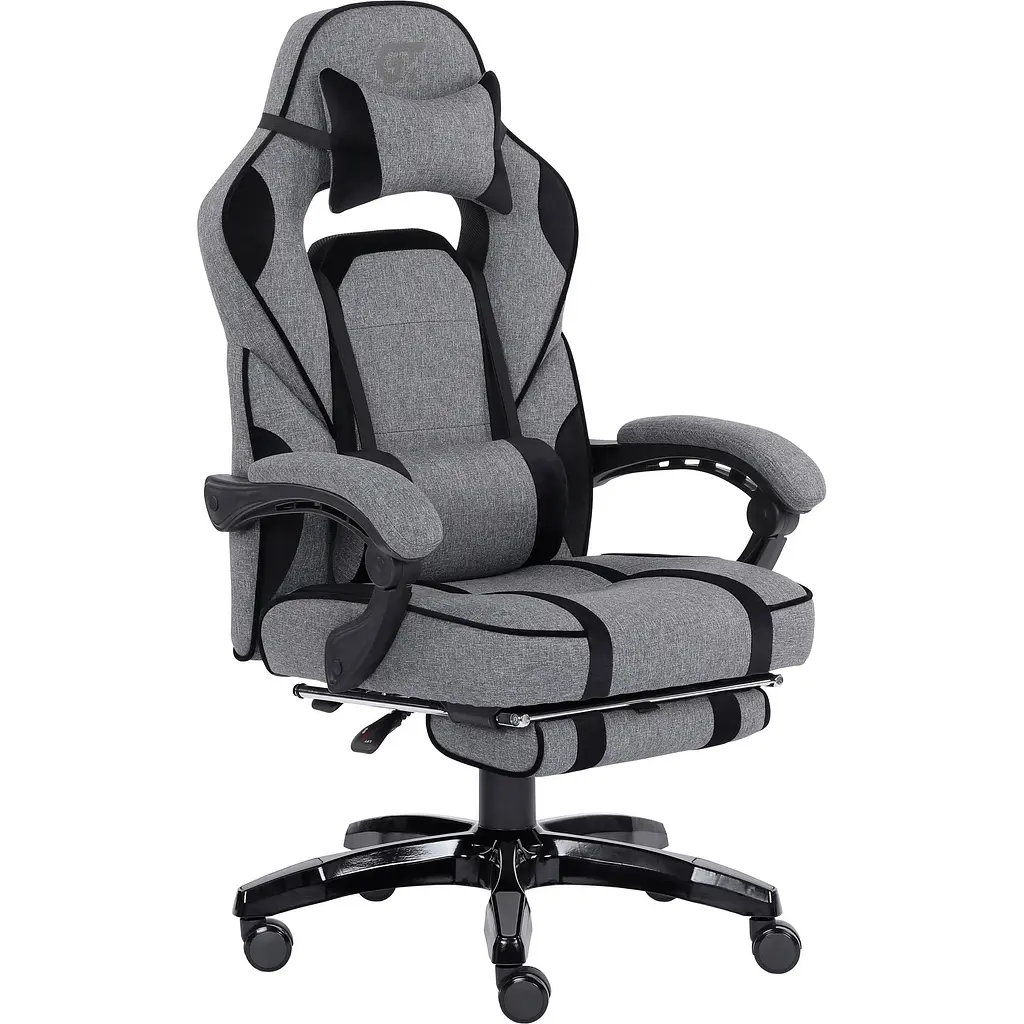 Геймерське крісло GT Racer X-2749-1 Fabric Gray\Black Suede [121451] - фото 3